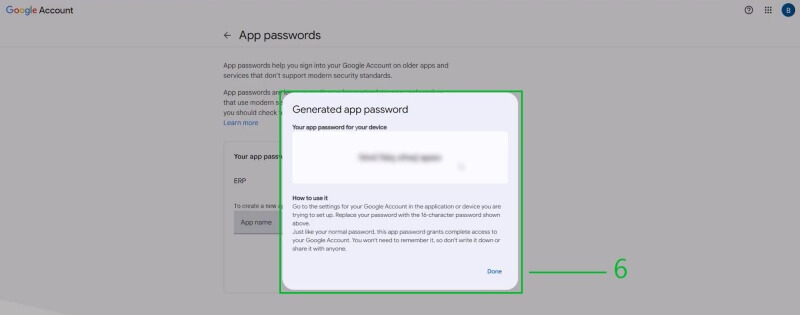 รหัส 16 หลักจาก Google