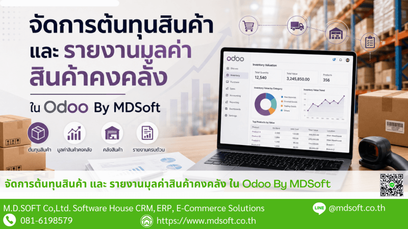 การจัดการต้นทุนสินค้าและรายงานมูลค่าสินค้าคงคลังในระบบ Odoo พร้อมแดชบอร์ด Inventory Valuation และการบริหารคลังสินค้า