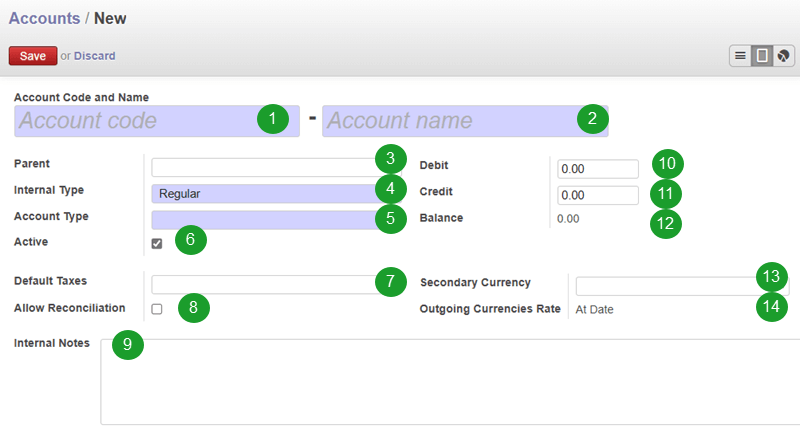 ตัวอย่างหน้าสร้างรหัสบัญชีในระบบ ERP MDERP