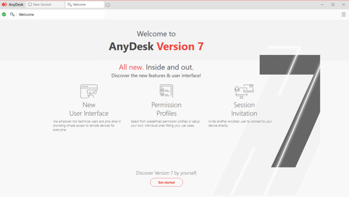 หน้าต่างแรกของโปรแกรม Anydesk