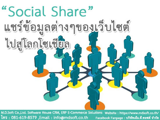 Social Share (โซเชียล แชร์) การแชร์ข้อมูลต่างๆของเว็บไซต์ไปสู่โลกโซเชียล