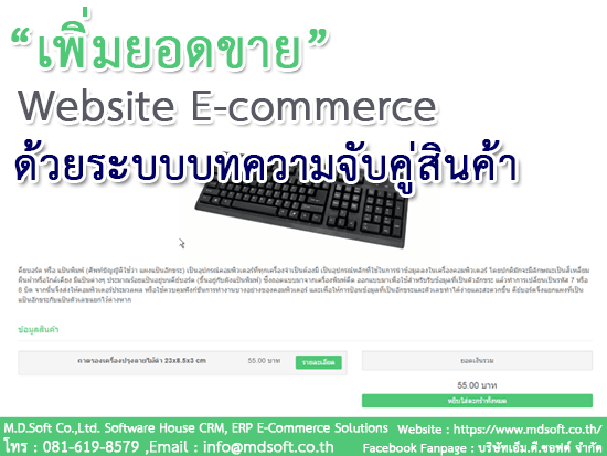 เพิ่มยอดขายใน WebSite E-commerce (เว็บไซต์ อีคอมเมิร์ซ) ด้วยระบบบทความจับคู่สินค้า