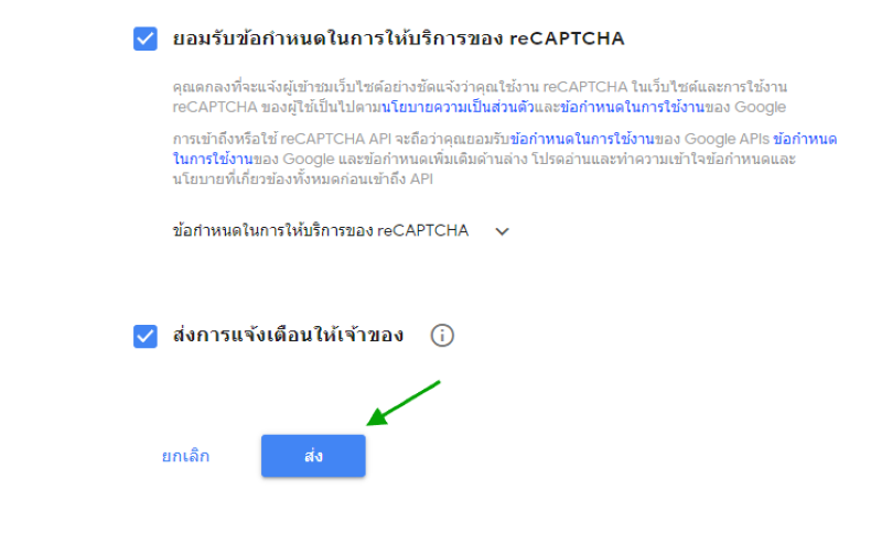 กฏการใช้งานของรายละเอียดของ reCAPTCHA 